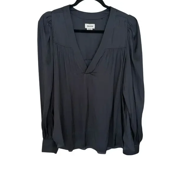 Zadig + Voltaire Telia Recycled Polyester Satin Blouse Size Large - Picture 1 of 4